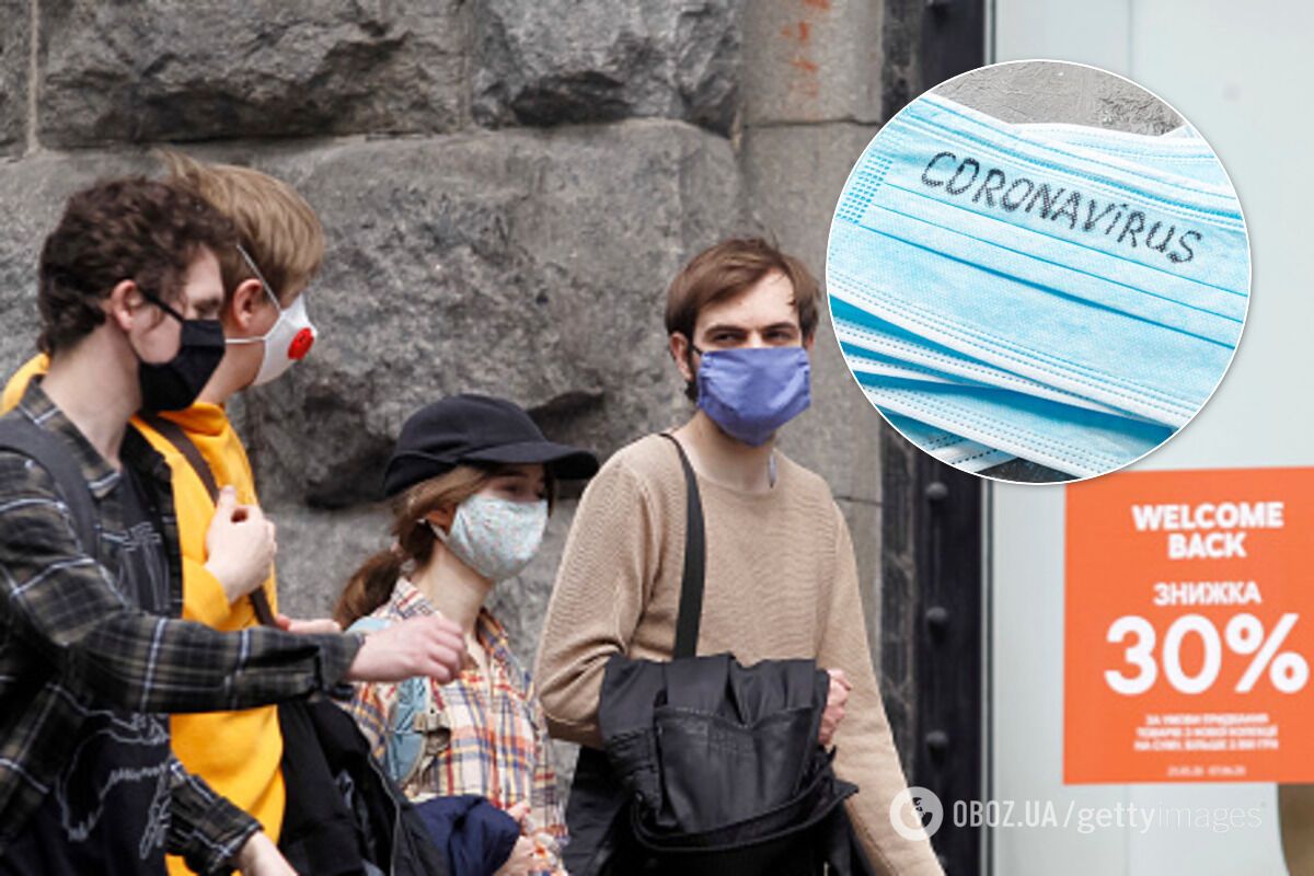 В общественных местах во время карантина в Украине запрещено находиться без масок