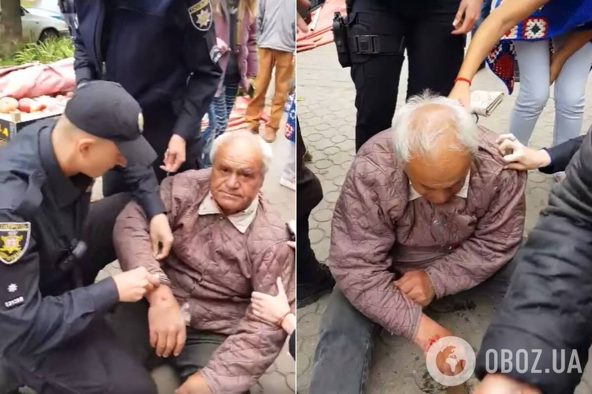 У Чернівцях поліцейські жорстко затримали пенсіонера за стихійну торгівлю: відео обурило українців