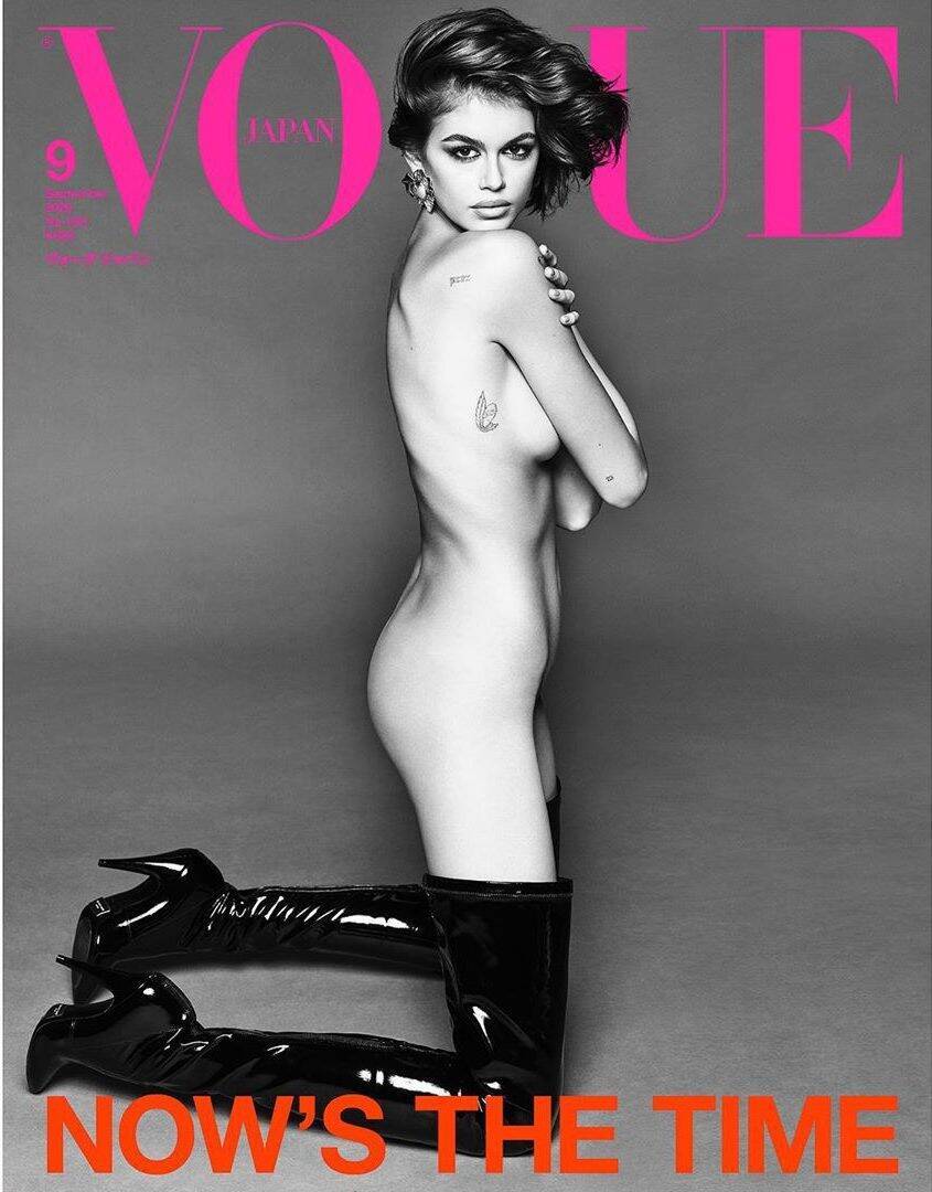 Кайя Гербер снялась обнаженной для обложки Vogue Japan (Instagram Луиджи Мурену)