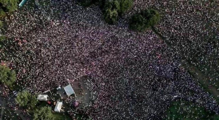 Протесты в Минске, вид с беспилотника