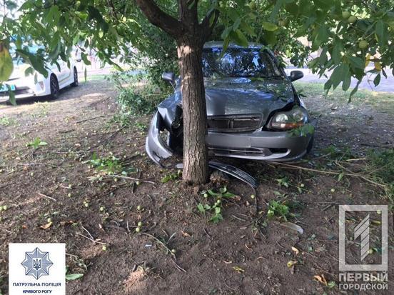 У Кривому Розі у водія за кермом стався напад: авто влетіло в дерево