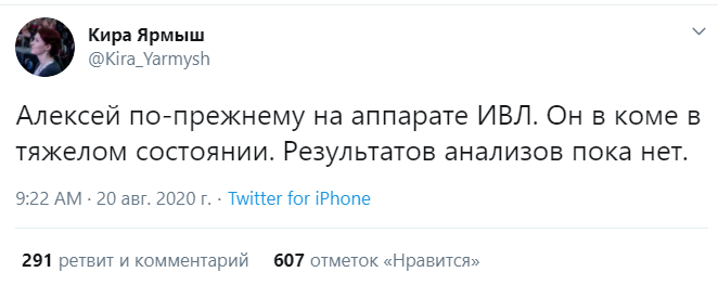 Навальный в коме в тяжелом состоянии: СМИ узнали предварительный диагноз