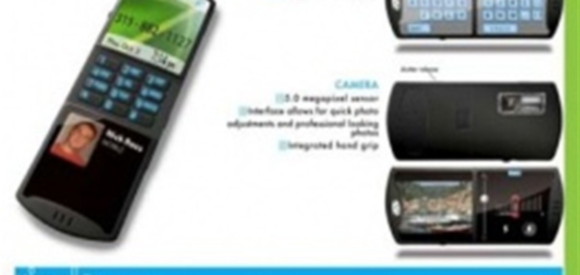 Концепт мобильного телефона Ripple Phone с mini-USB и двумя клавиатурами