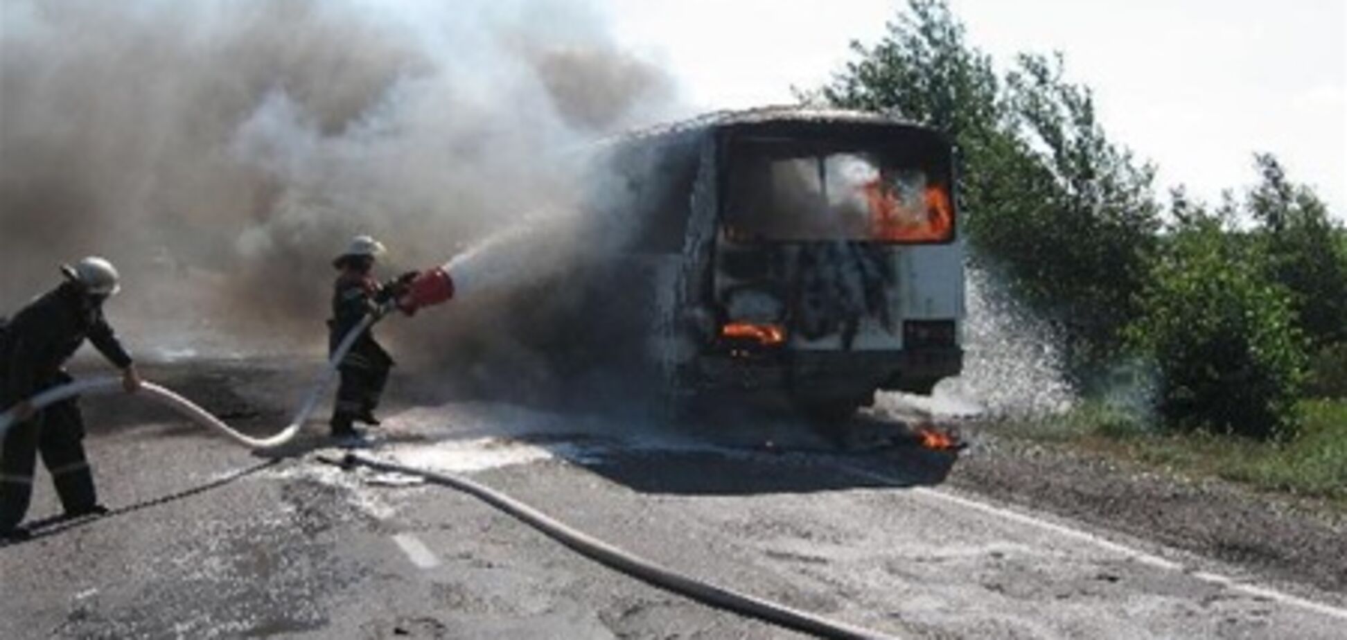 На Рівненщині згорів автобус