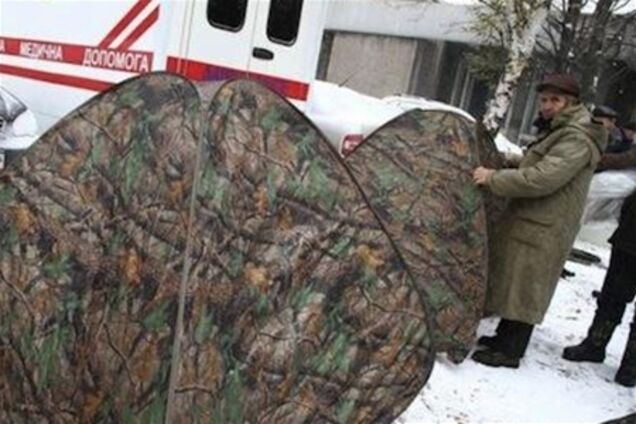 Палатку в Донецке снесли под руководством милиции, уверяют чернобыльцы