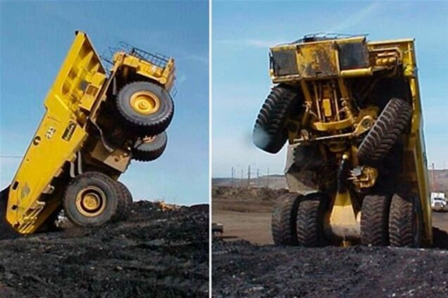 Самые зрелищные падения грузовиков. Фото