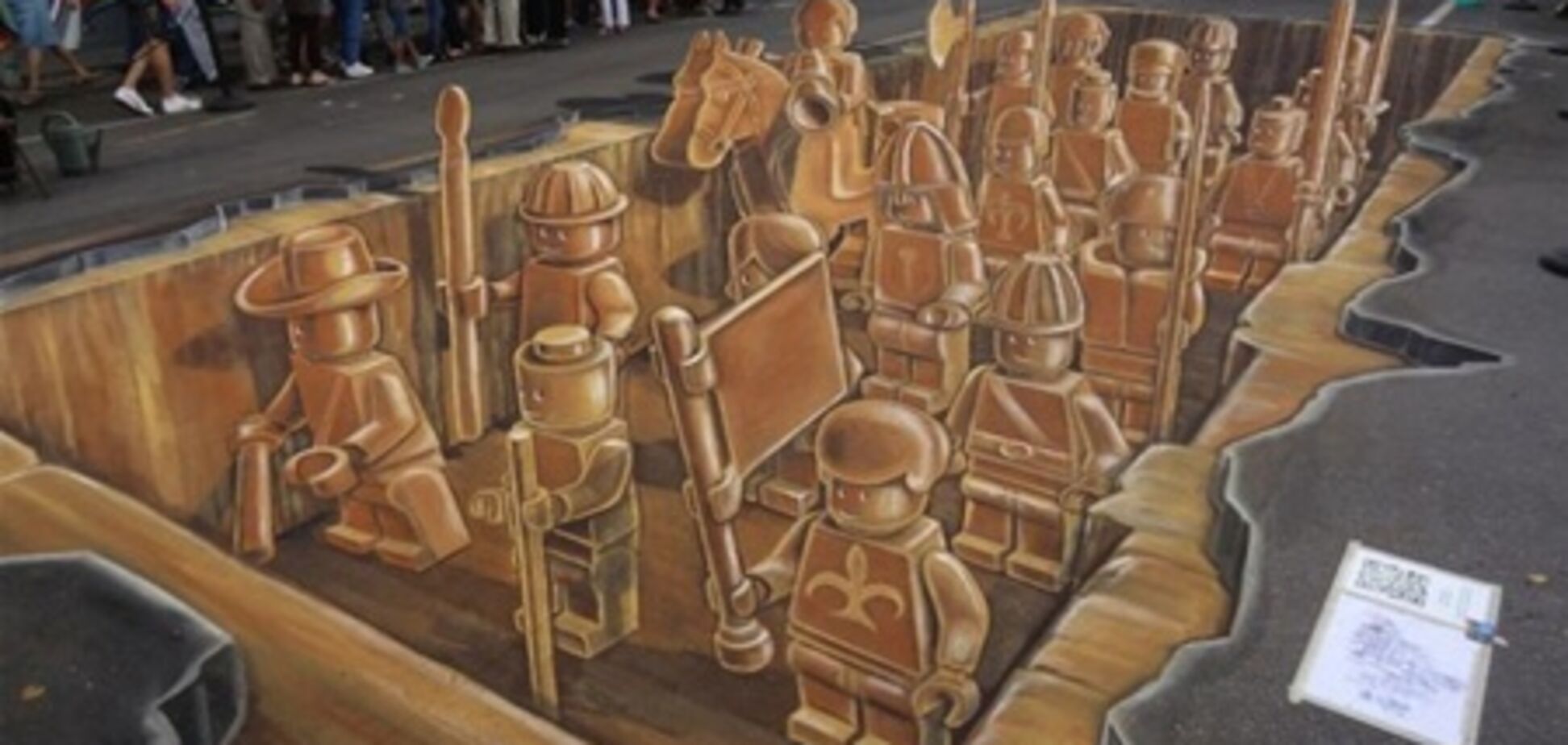 Как создаются 3D-рисунки на асфальте. Фото