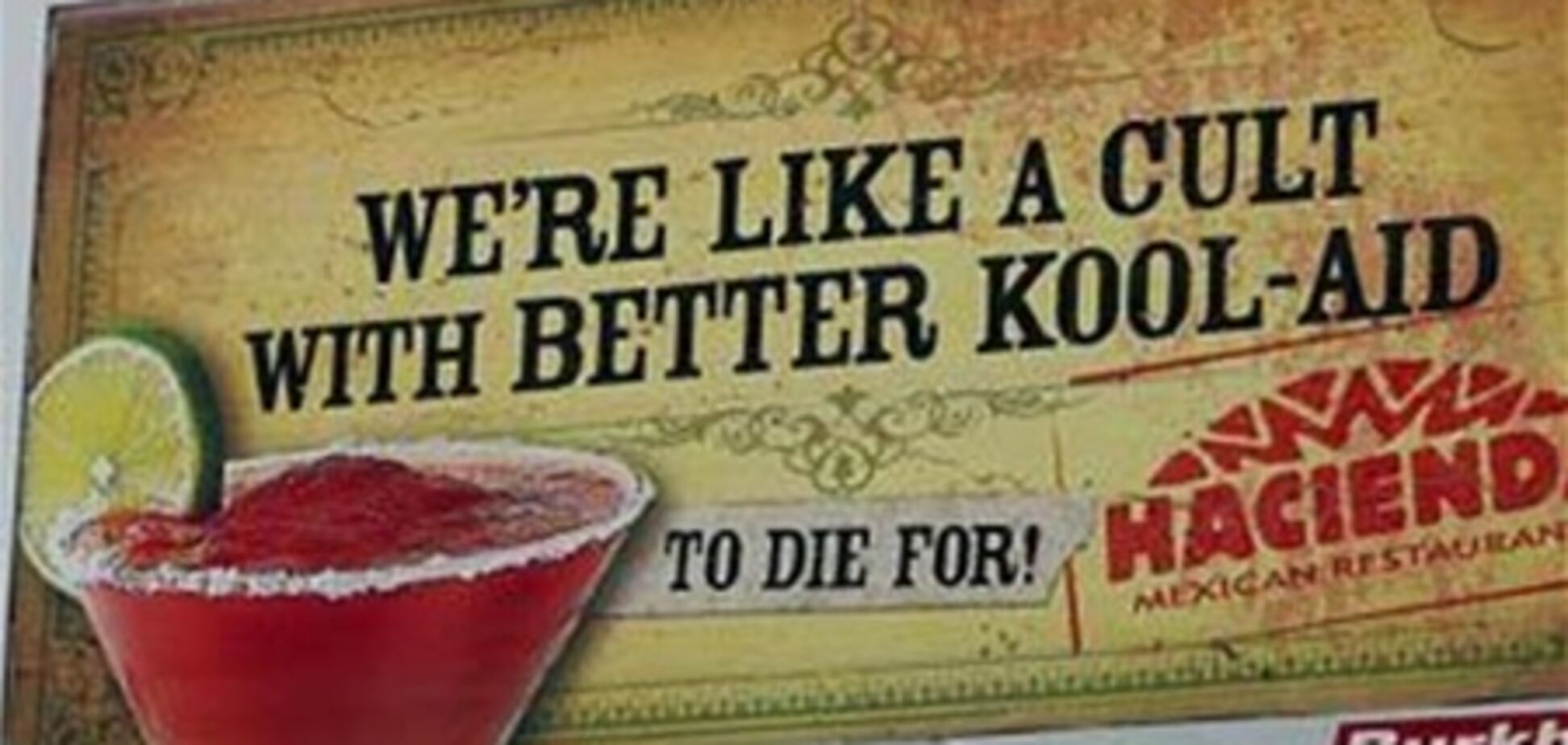 Реклама ресторанов в США пропагандирует сектантское самоубийство