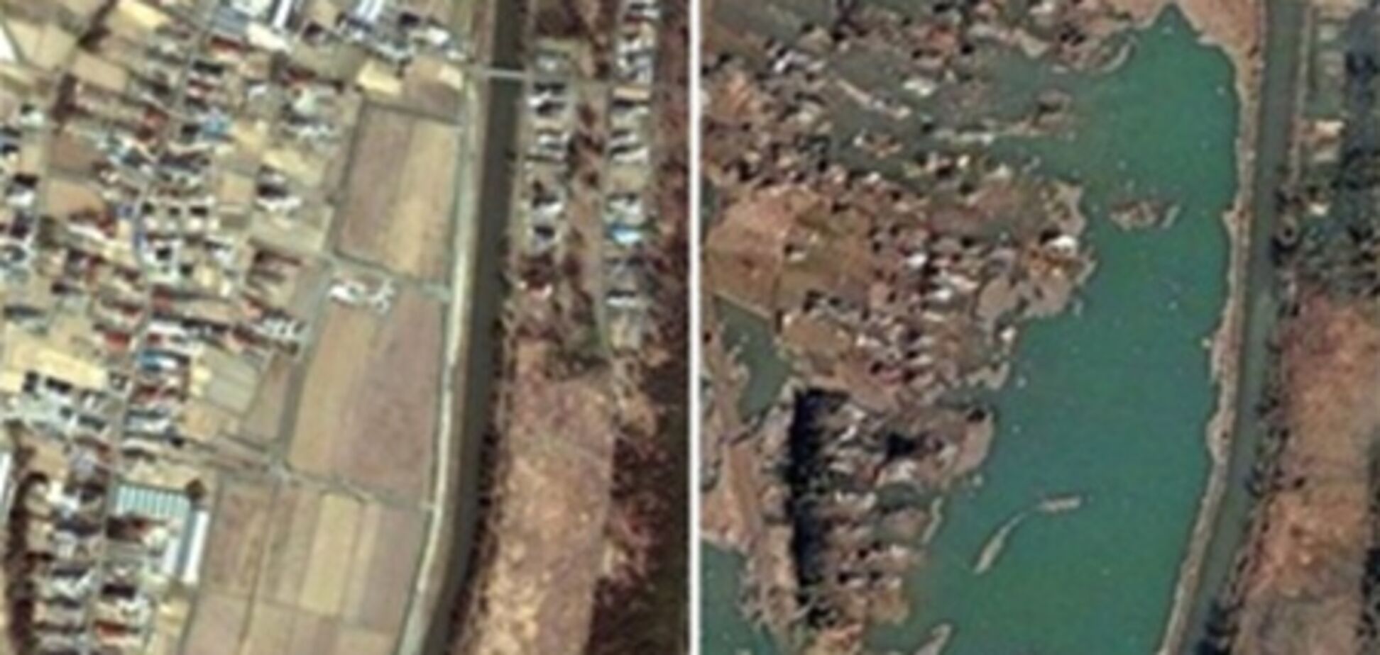 Снимки со спутника: до и после землетрясения в Японии