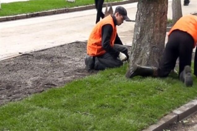 Потьомкінські села: у Пскові після від'їзду Путіна відвезли газон