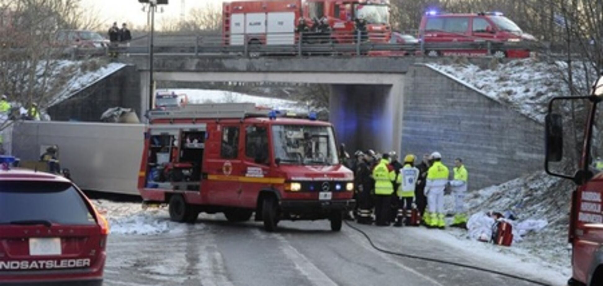 В Дании разбился автобус с маленькими детьми