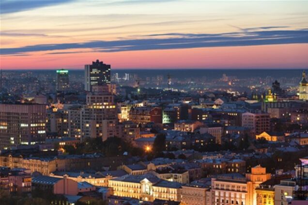 Вечерний Киев с крыши 'Паруса'