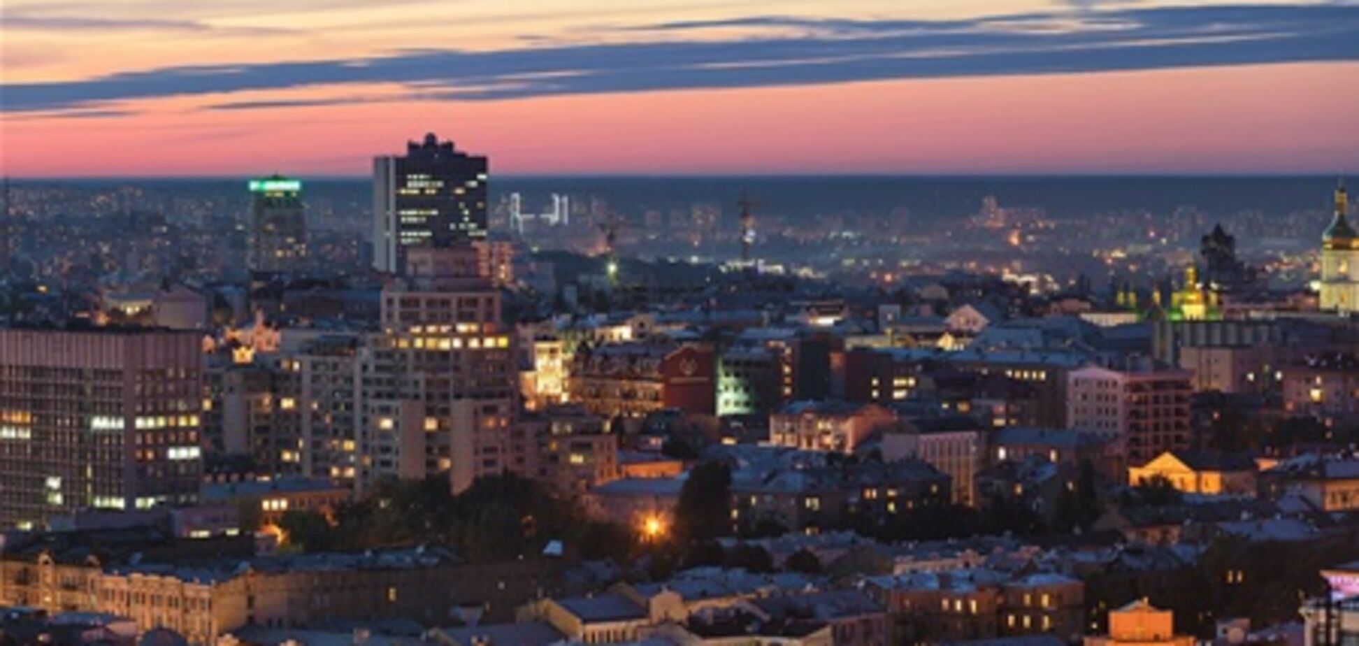 Вечерний Киев с крыши 'Паруса'