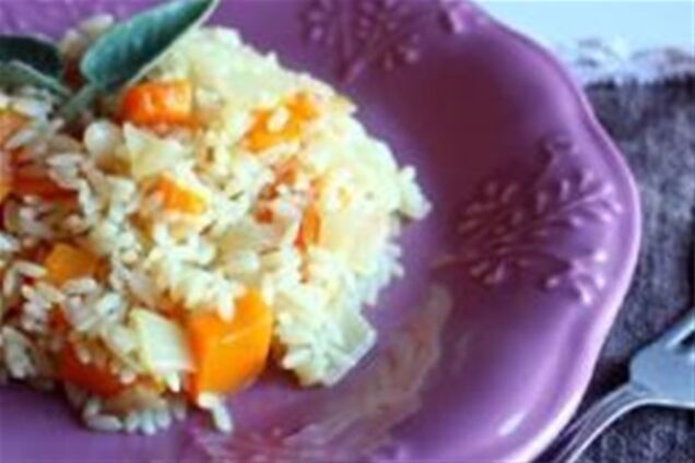 Отварной рис с тыквой