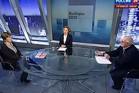 На теледебаты вместо Прохорова пришла его сестра, а вместо Путина - Михалков. Видео