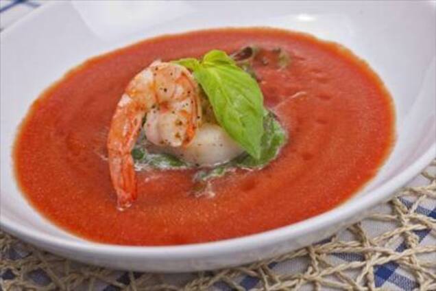Гаспачо с креветками