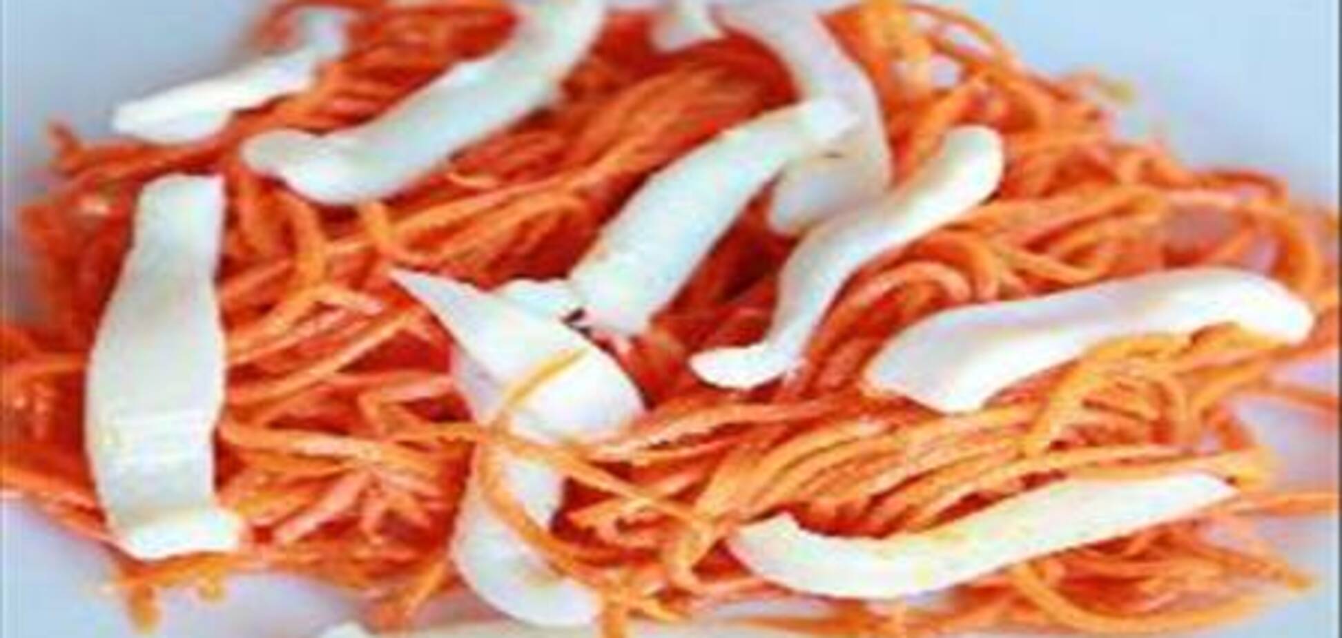 Корейская морковка с кальмарами