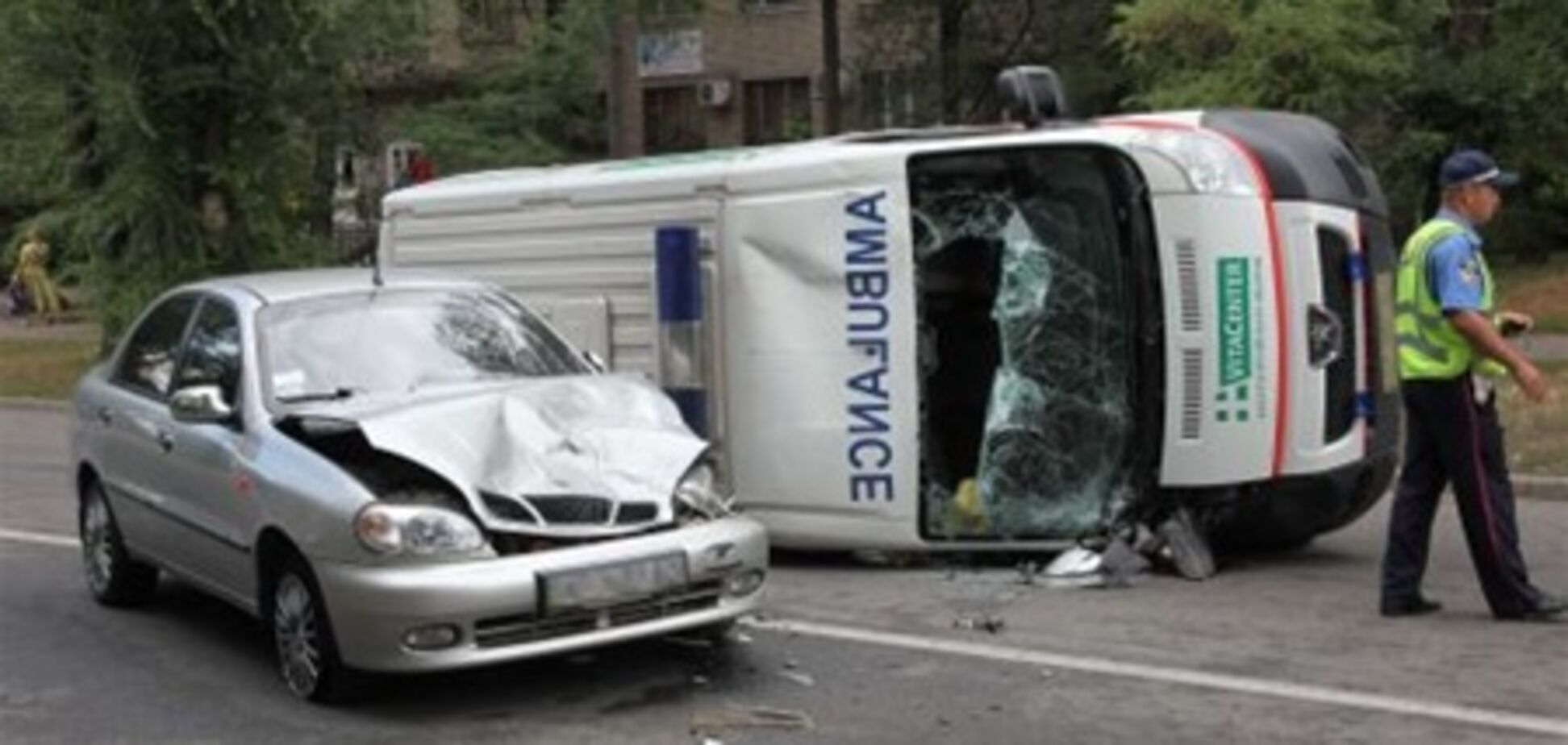 В Запорожье в ДТП с участием скорой были повреждены 4 авто