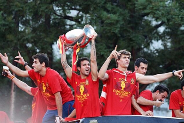 Торжественное чествование сборной Испании