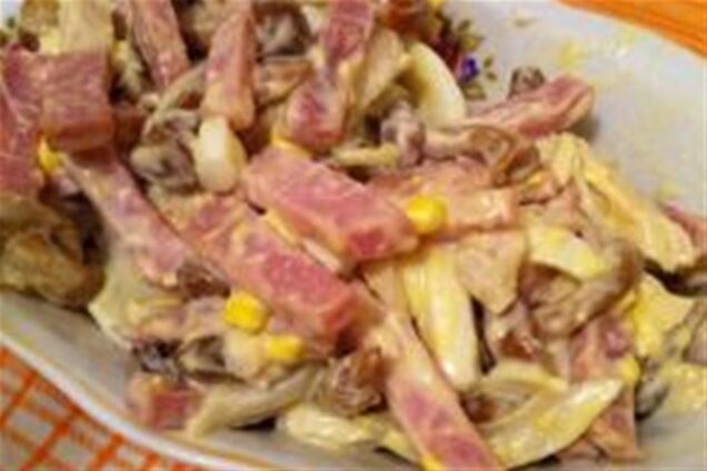 Салат с ветчиной