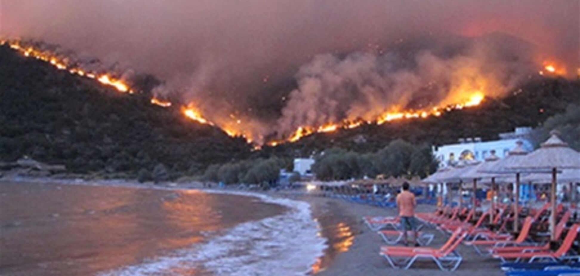 Греческий остров Хиос в огне