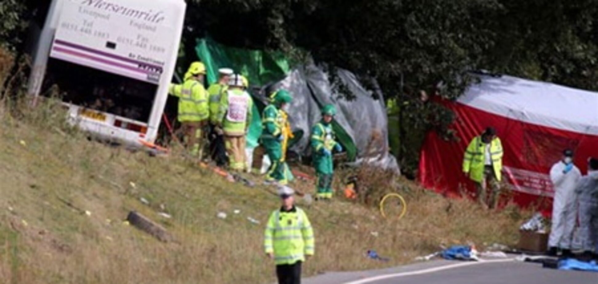 У Великобританії автобус врізався в дерево: є жертви. Відео