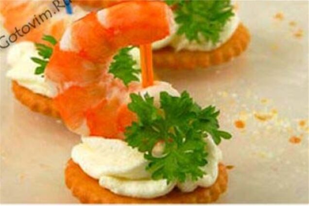 Канапе с креветками