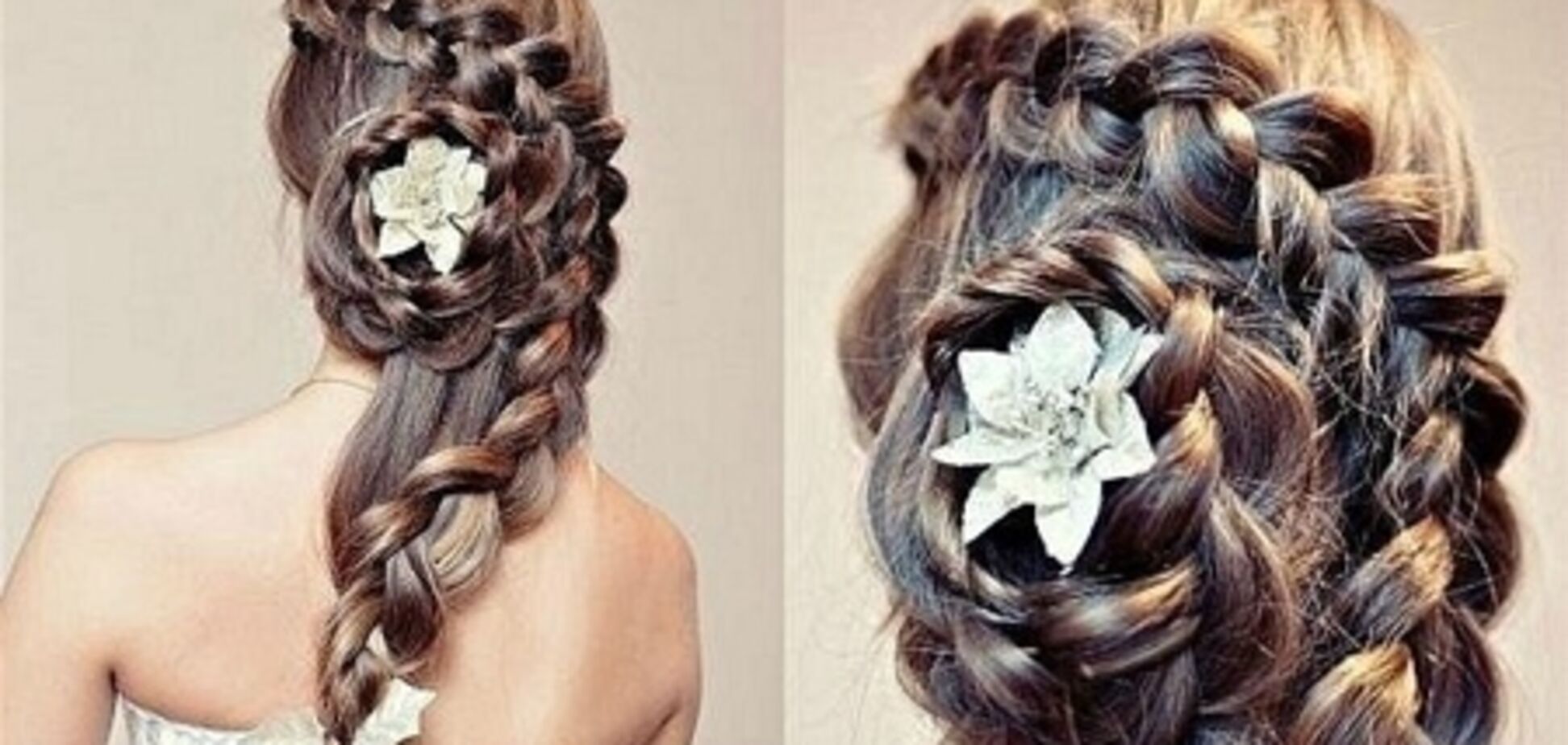 Коса – самая красивая свадебная прическа. Фото