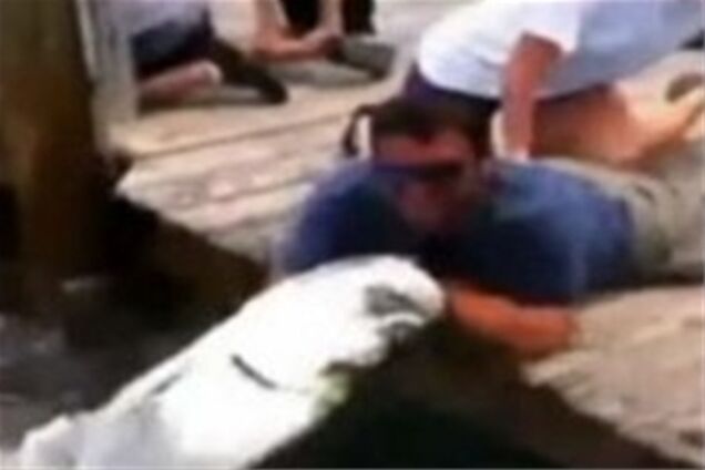 Американский турист поймал акулу голыми руками