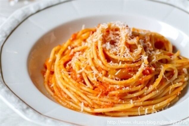Спагетти с зимним соусом маринара. Фоторецепт