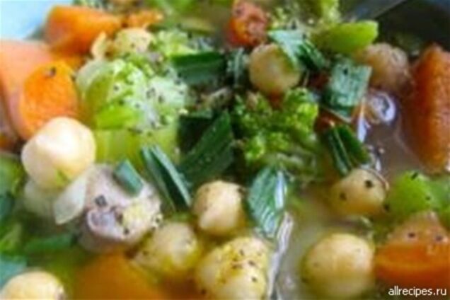 Овощной суп с нутом