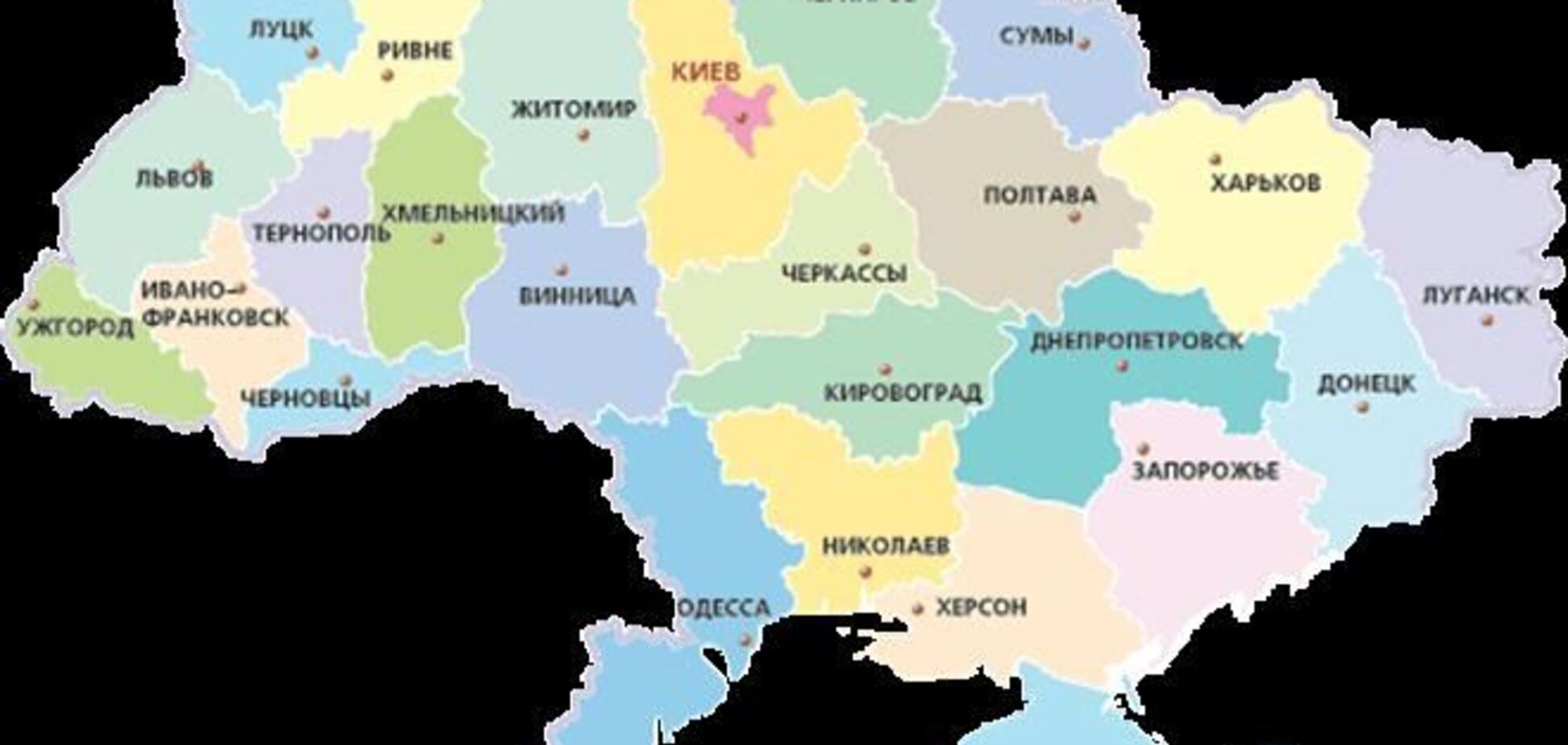 Раді пропонують скоротити кількість областей в Україні