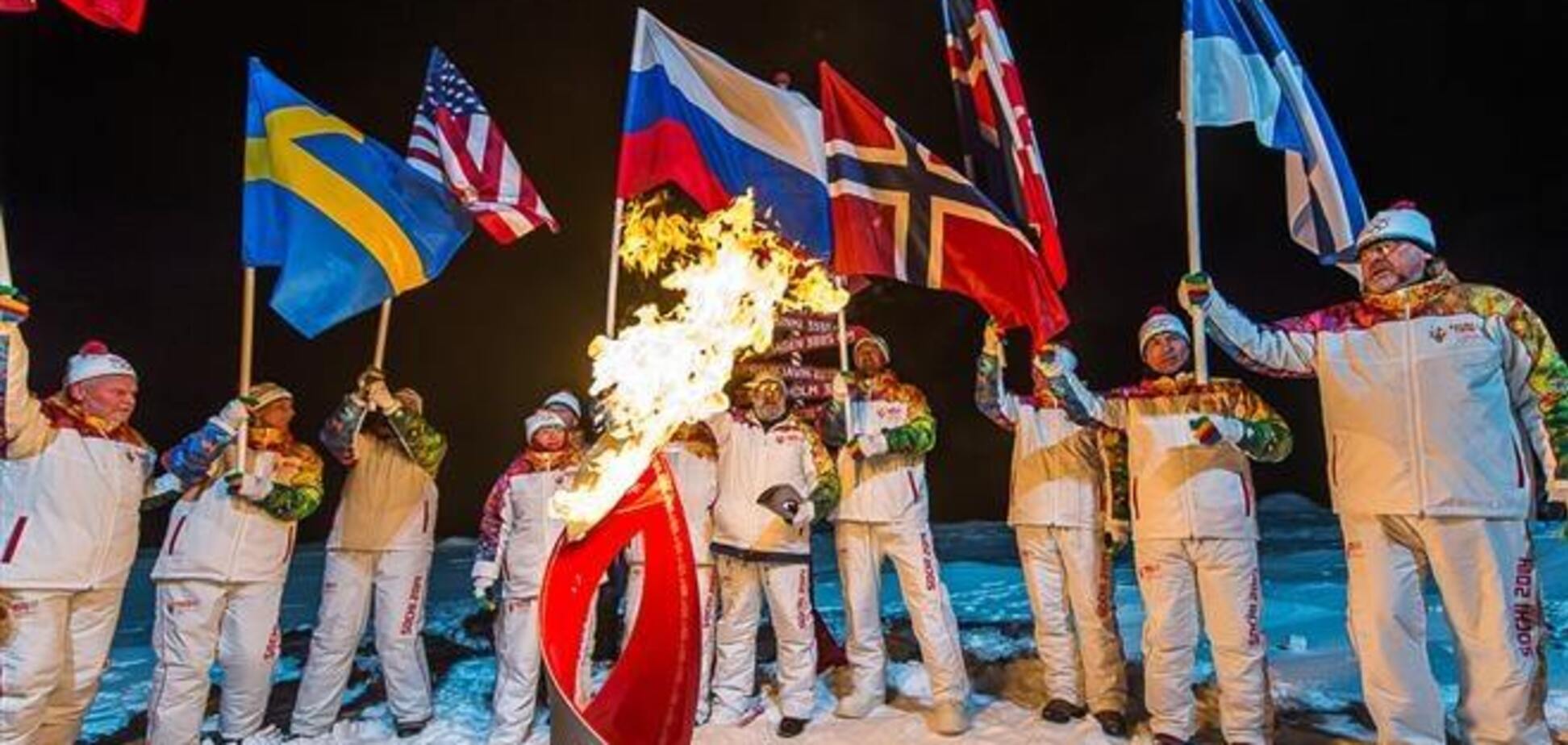 Эстафета Олимпийского огня на Северном полюсе