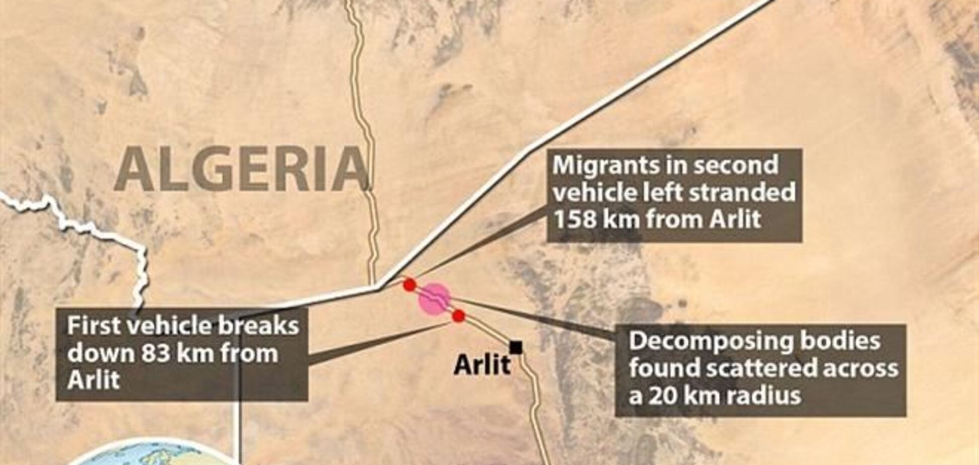Власти Нигера нашли в Сахаре останки 90 мигрантов