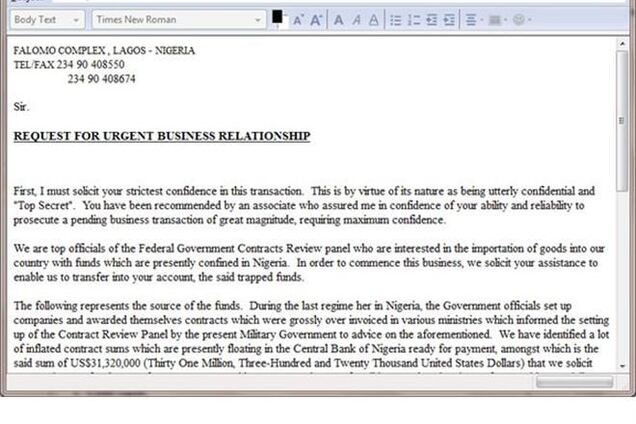 В Украине началась новая волна 'нигерийских' писем