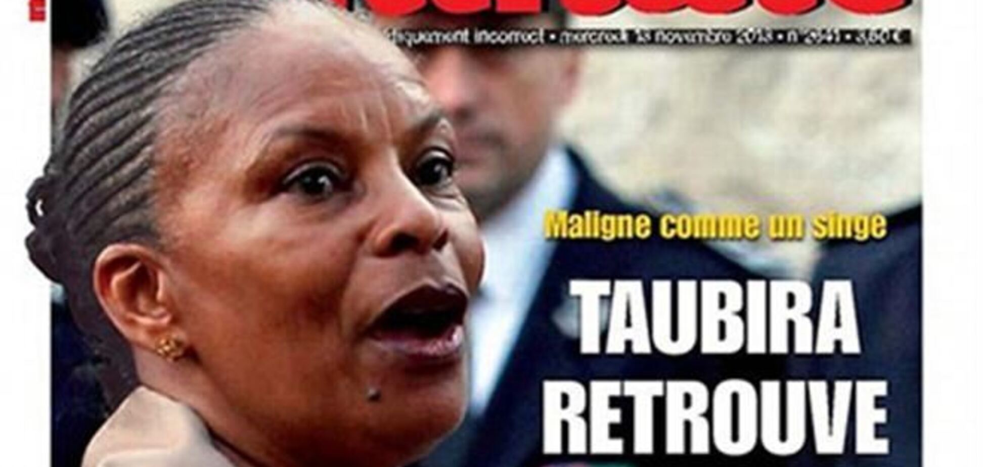 Французький журнал наважився порівняти чорношкірого міністра з мавпою