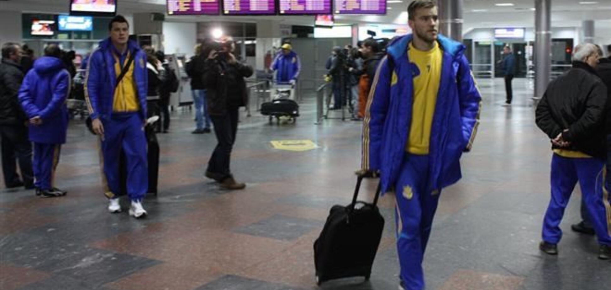 В аэропорту 'Борисполь' встречали сборную Украины по футболу