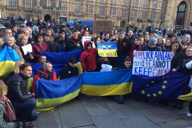 Украинцы в Лондоне митинговали в поддержку евроинтеграции 