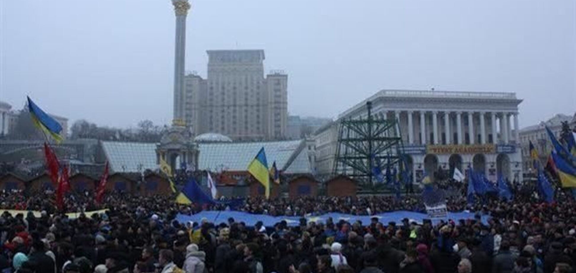 Флеш-моб в Киеве: вечером споют гимн Евромайдана