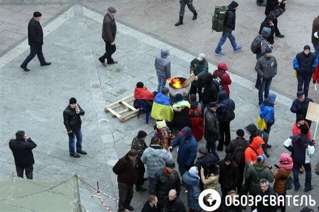 Европейскую площадь в Киеве заняли Антиевромайдановцы