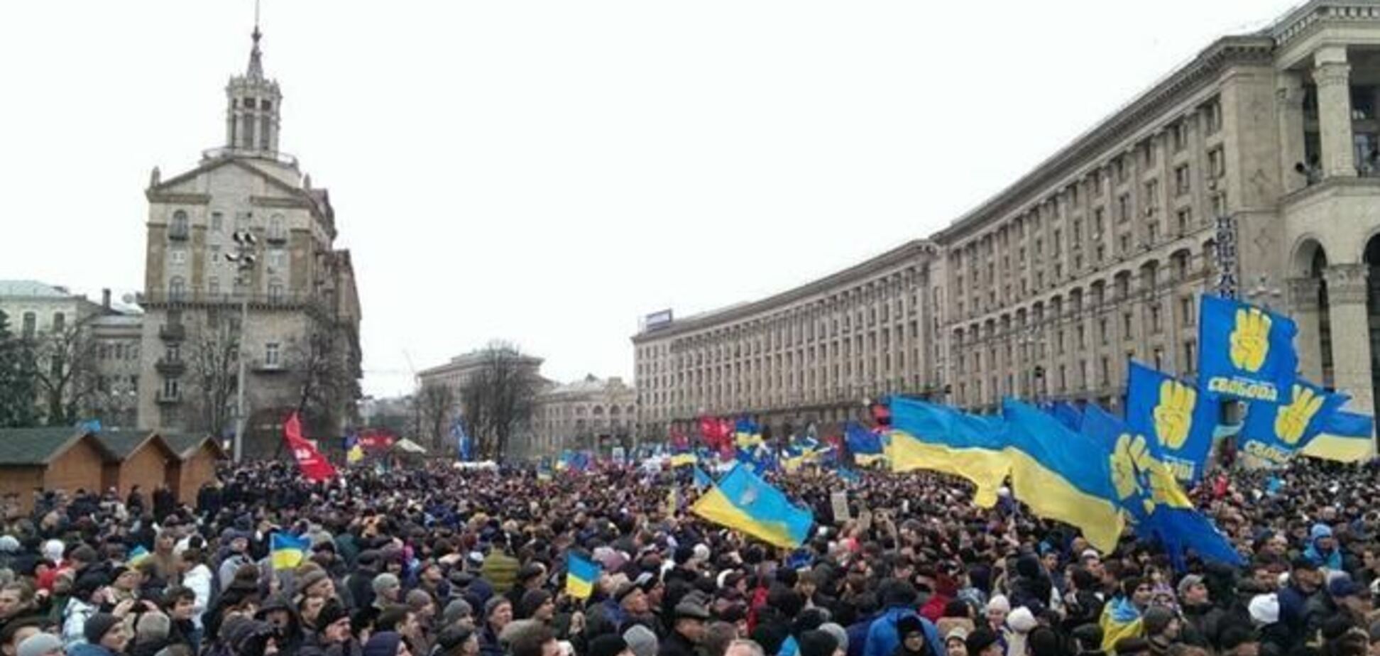 С центра Киева начинают уходить протестующие