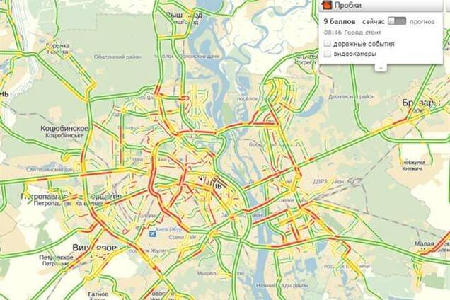 Киев парализовали автомобильные пробки