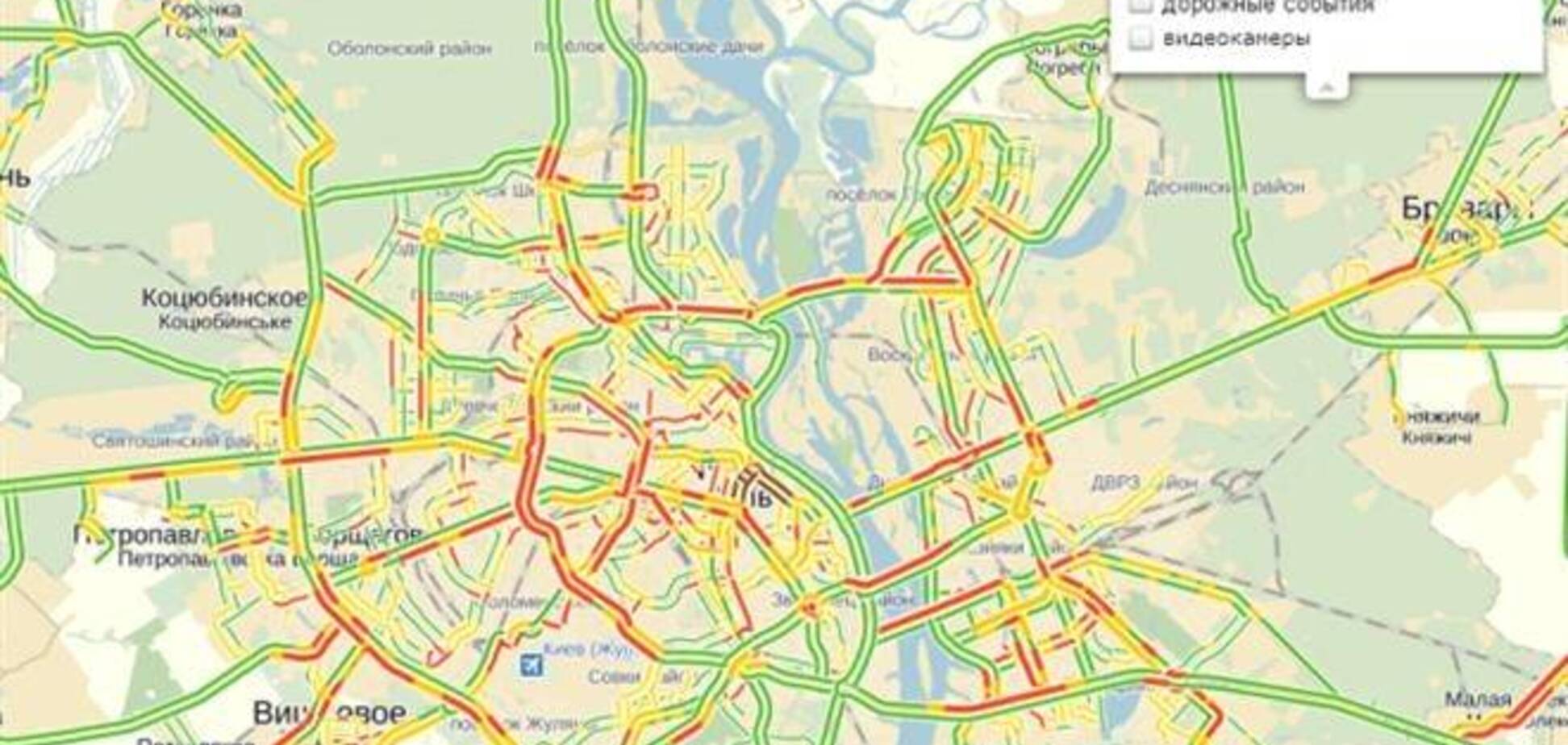 Киев парализовали автомобильные пробки 