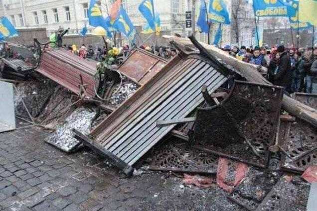 В Мариинском парке вырубают деревья для костров на Майдане