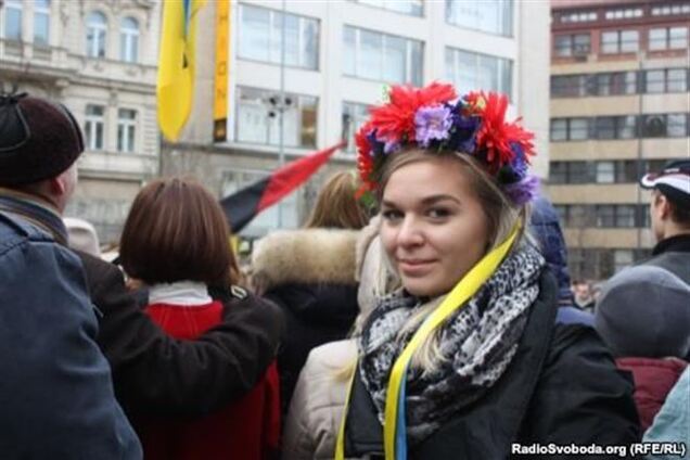 В Праге митинговали в поддержку Евромайдана