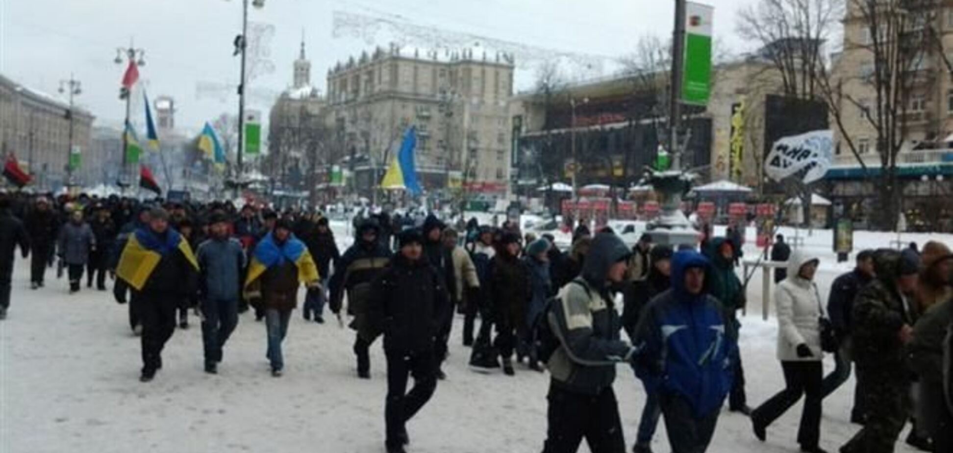 Евромайдановцы будут формировать колонны возле Октябрьского дворца