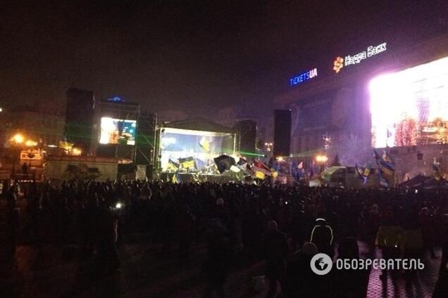 Ночь на Евромайдане проходит спокойно