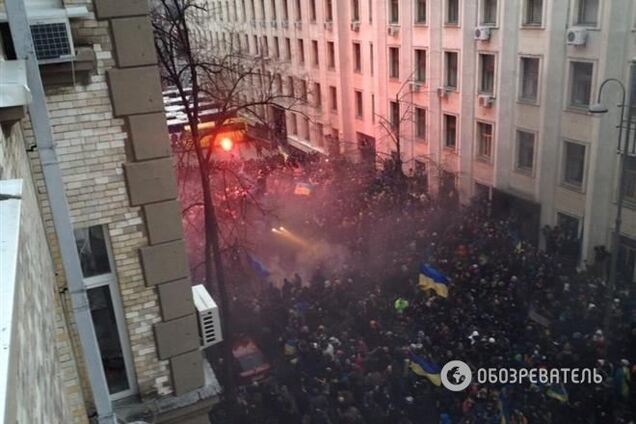 За беспорядки на Банковой милиция задержала девять человек