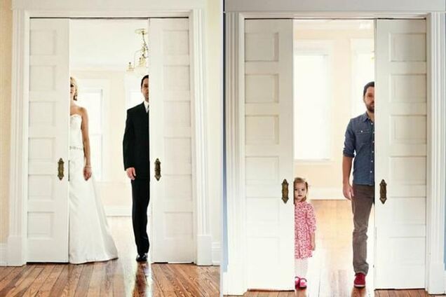 Отец воссоздал свадебные фото с дочкой в память об умершей жене