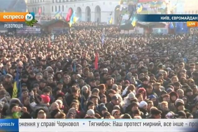 На Народное вече на Майдане собралось от 30 до 80 тысяч человек